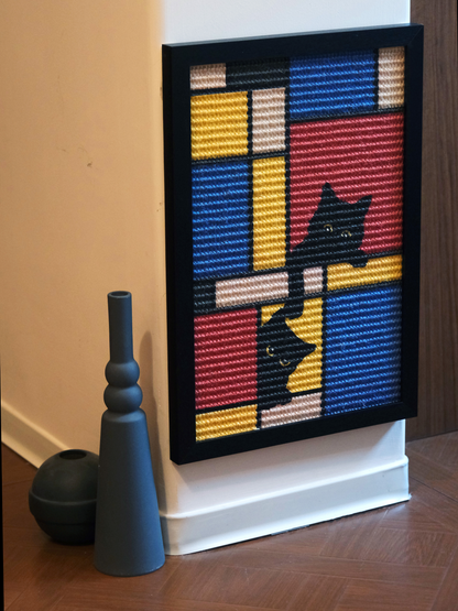 Abstract Art Cat Scratcher with Stylish Frame