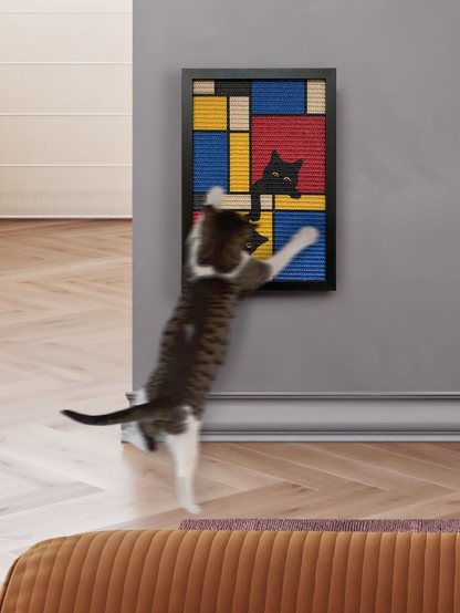 Abstract Art Cat Scratcher with Stylish Frame